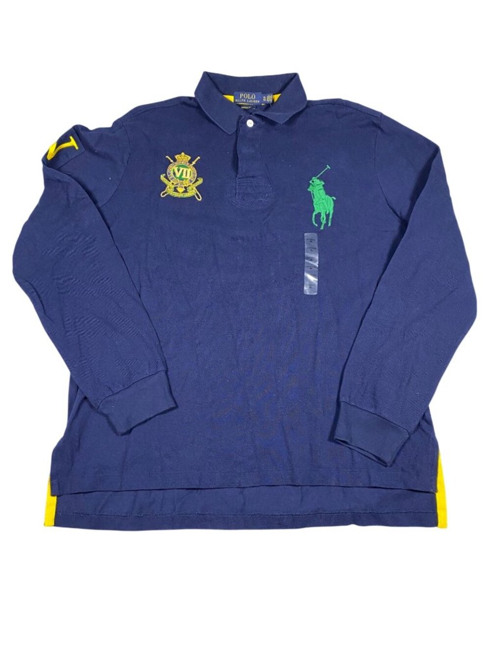 Polo Ralph Lauren Mens Custom Fit Long Sleeve Navy Rugby Shirt XL Cotton NWT